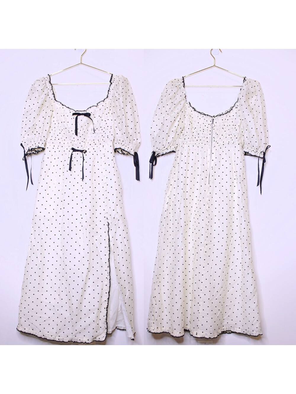 For Love & Lemons Cream Black Coquette Dress - XS
